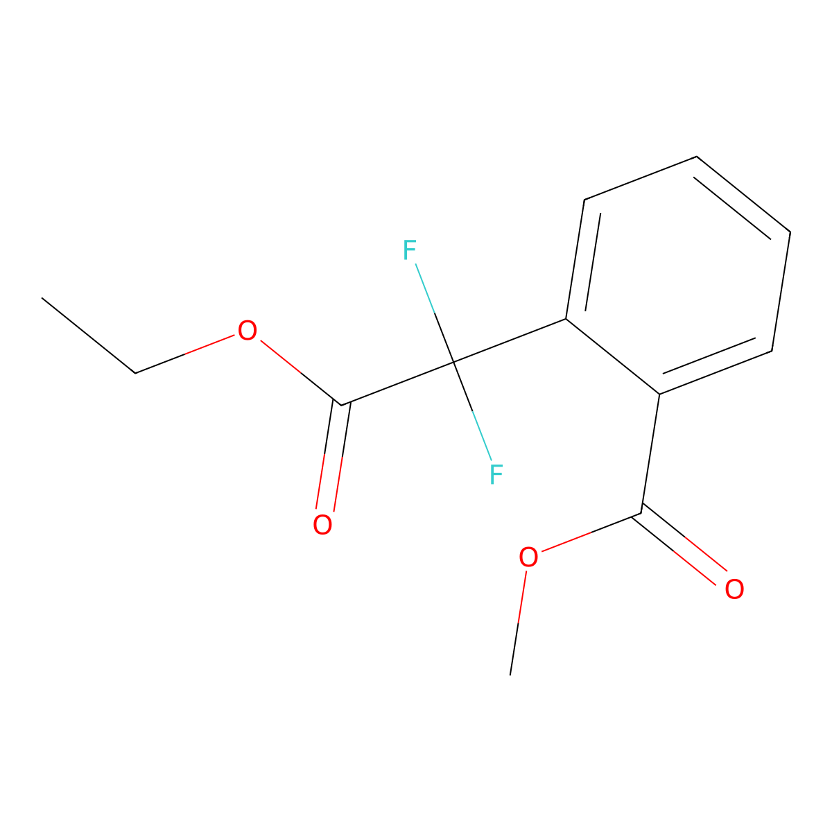 Methyl 2-(2-ethoxy-1,1-difluoro-2-oxoethyl)benzoate molecular structure, CAS 1835726-67-4