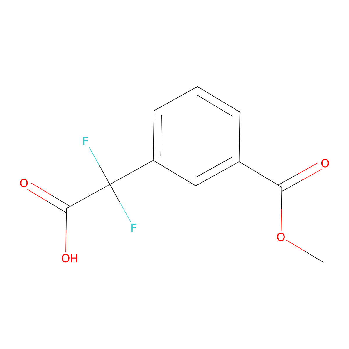 2,2-Difluoro-2-(3-(methoxycarbonyl)phenyl)acetic acid molecular structure, CAS 1835726-68-5