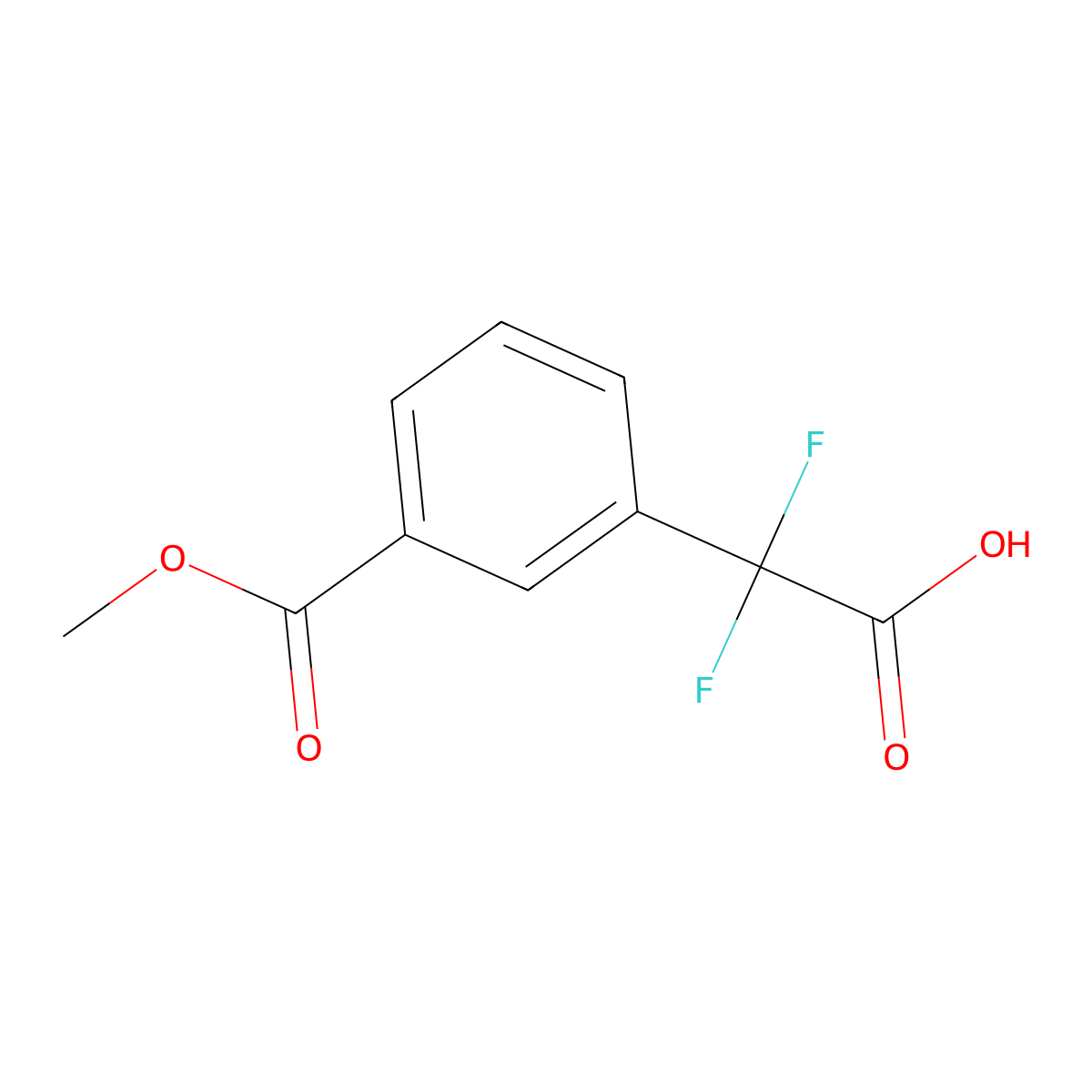 2,2-Difluoro-2-(3-(methoxycarbonyl)phenyl)acetic acid molecular structure, CAS 1835726-68-5