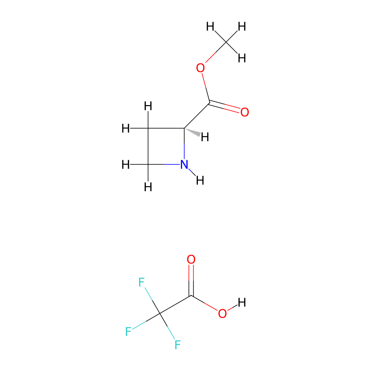 methyl (2S)-azetidine-2-carboxylate; trifluoroacetic acid molecular structure, CAS 1835735-21-1