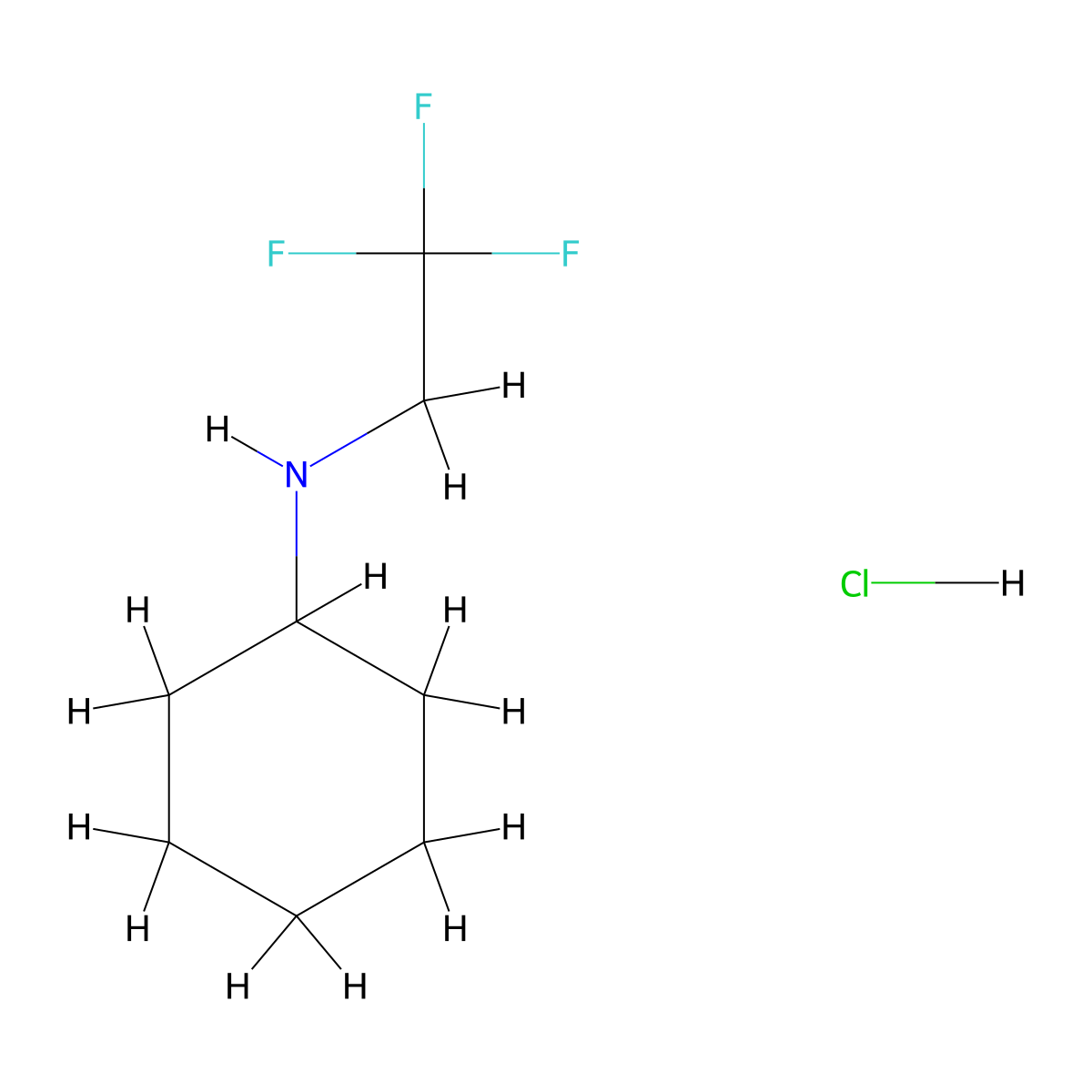 N-(2,2,2-trifluoroethyl)cyclohexanamine hydrochloride molecular structure, CAS 1835746-08-1