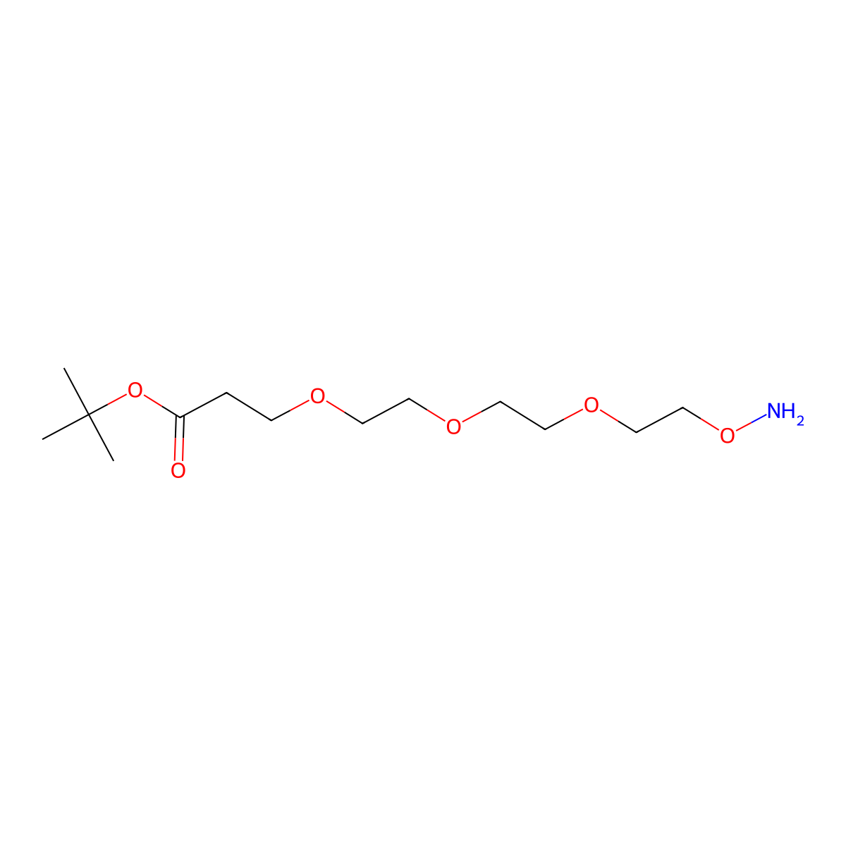 Aminooxy-PEG3-t-butyl ester molecular structure, CAS 1835759-72-2