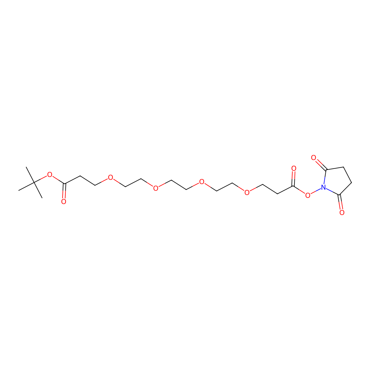 t-Butoxycarbonyl-PEG4-NHS ester molecular structure, CAS 1835759-75-5