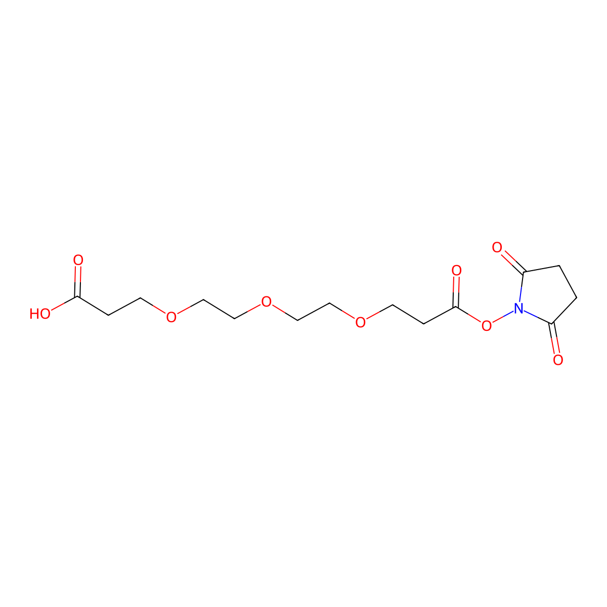Acid-PEG3-NHS ester molecular structure, CAS 1835759-79-9