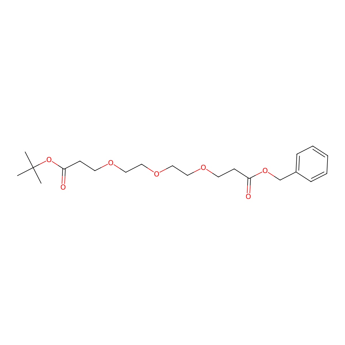 Benzyloxy carbonyl-PEG3-t-butyl ester molecular structure, CAS 1835759-86-8