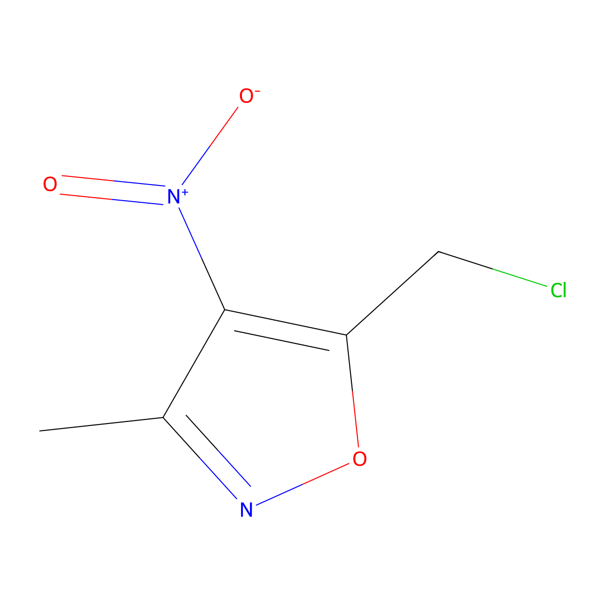 5-(Chloromethyl)-3-methyl-4-nitro-1,2-oxazole molecular structure, CAS 1835764-98-1