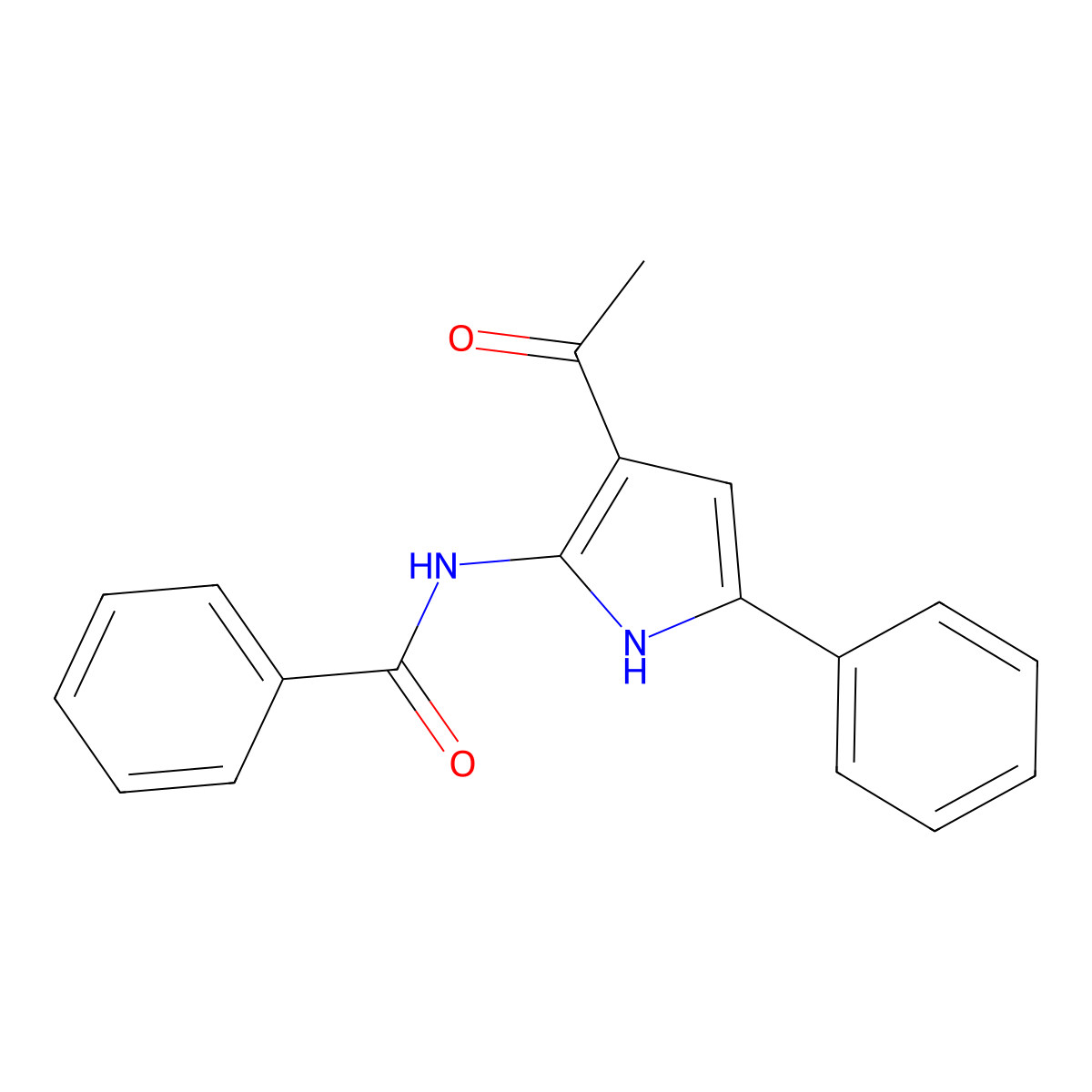 N-(3-acetyl-5-phenyl-1H-pyrrol-2-yl)benzamide molecular structure, CAS 183578-08-7
