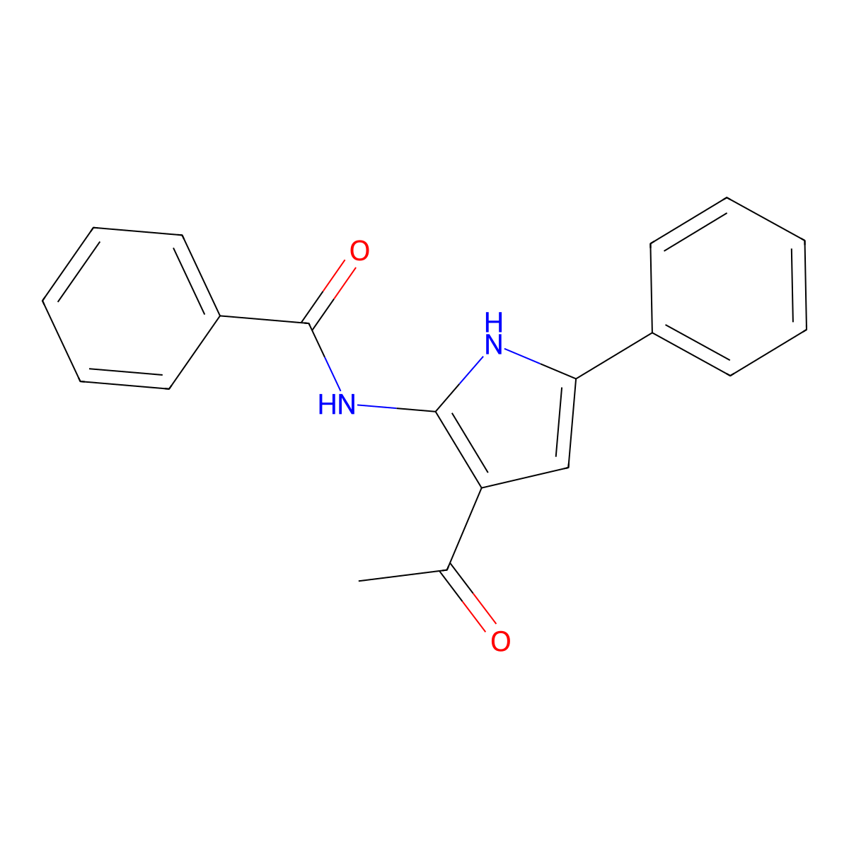 N-(3-acetyl-5-phenyl-1H-pyrrol-2-yl)benzamide molecular structure, CAS 183578-08-7