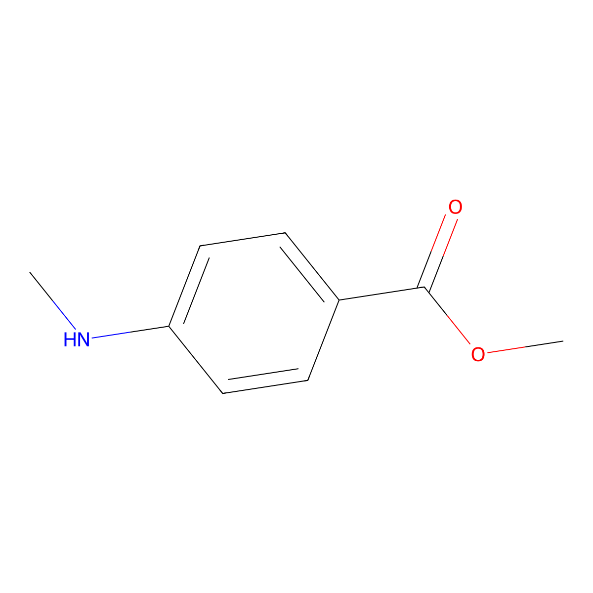 Methyl 4-methylaminobenzoate molecular structure, CAS 18358-63-9