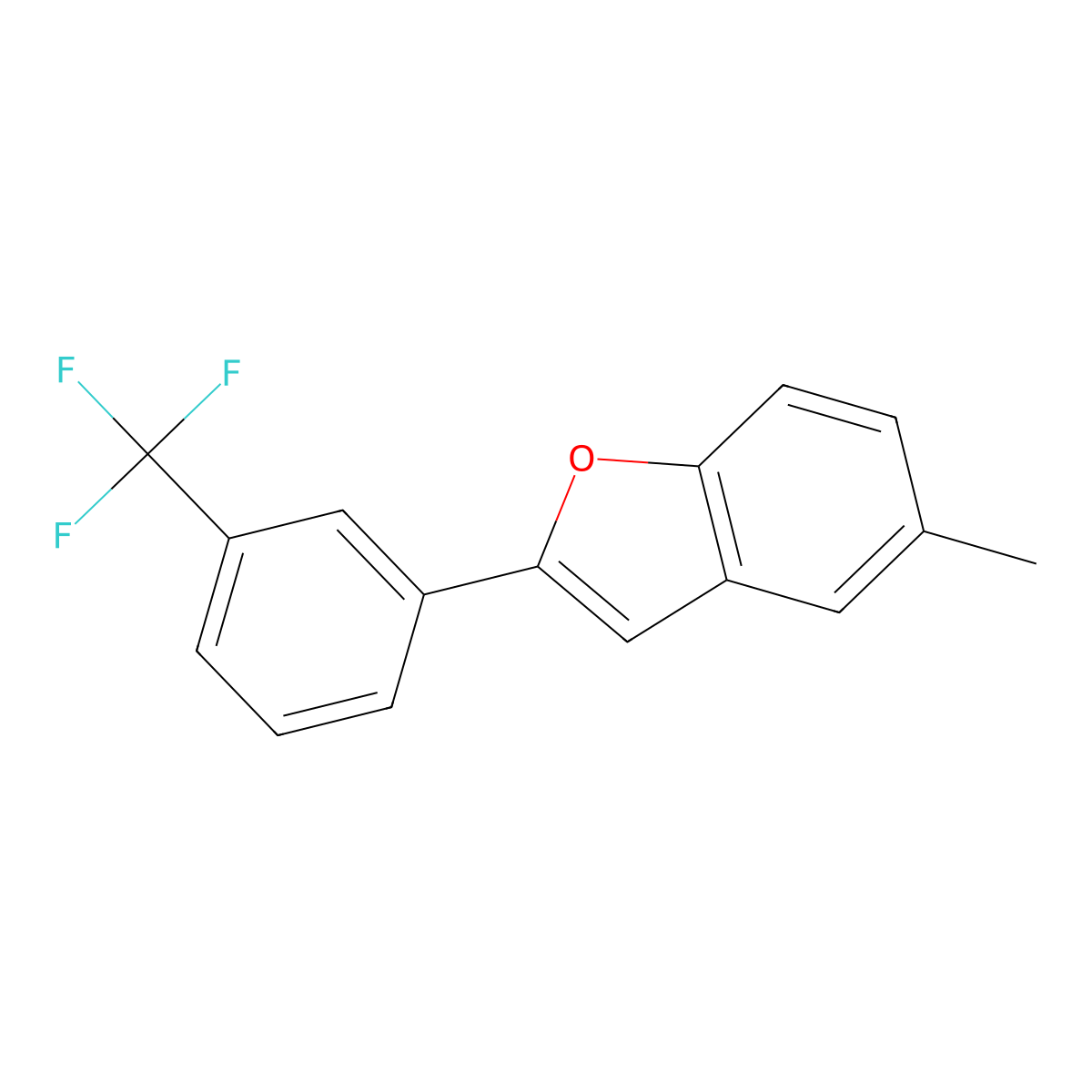 5-Methyl-2-(3-(trifluoromethyl)phenyl)benzofuran molecular structure, CAS 183589-30-2