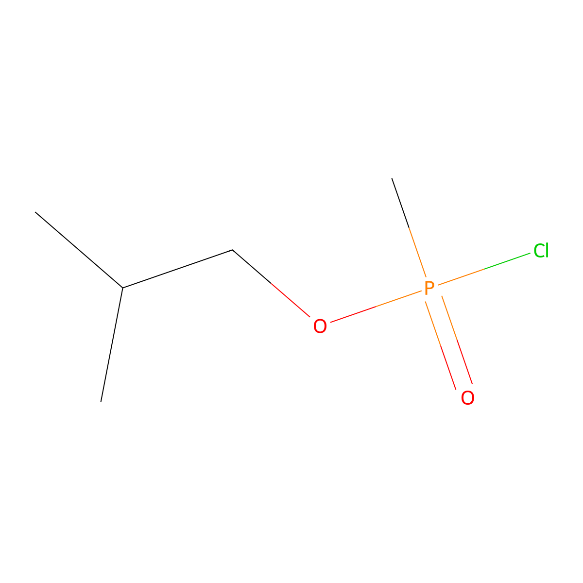 2-Methylpropyl chloro(methyl)phosphinate molecular structure, CAS 18359-05-2
