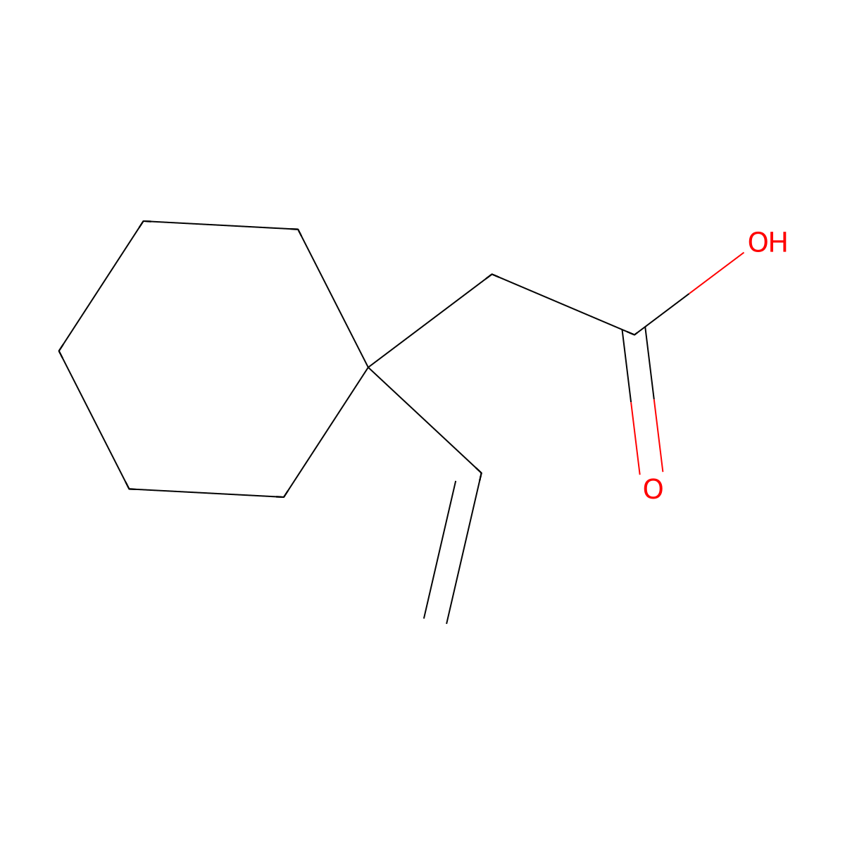 2-(1-Ethenylcyclohex-1-yl)acetic acid molecular structure, CAS 183593-61-5