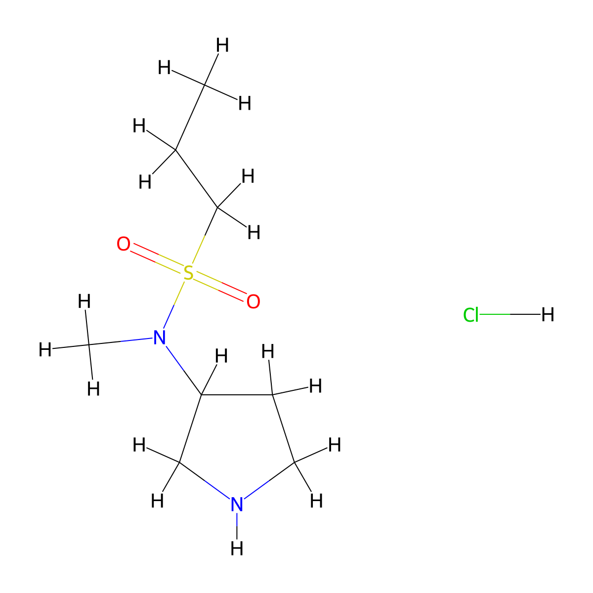 N-methyl-N-(pyrrolidin-3-yl)propane-1-sulfonamide hydrochloride molecular structure, CAS 1835996-37-6