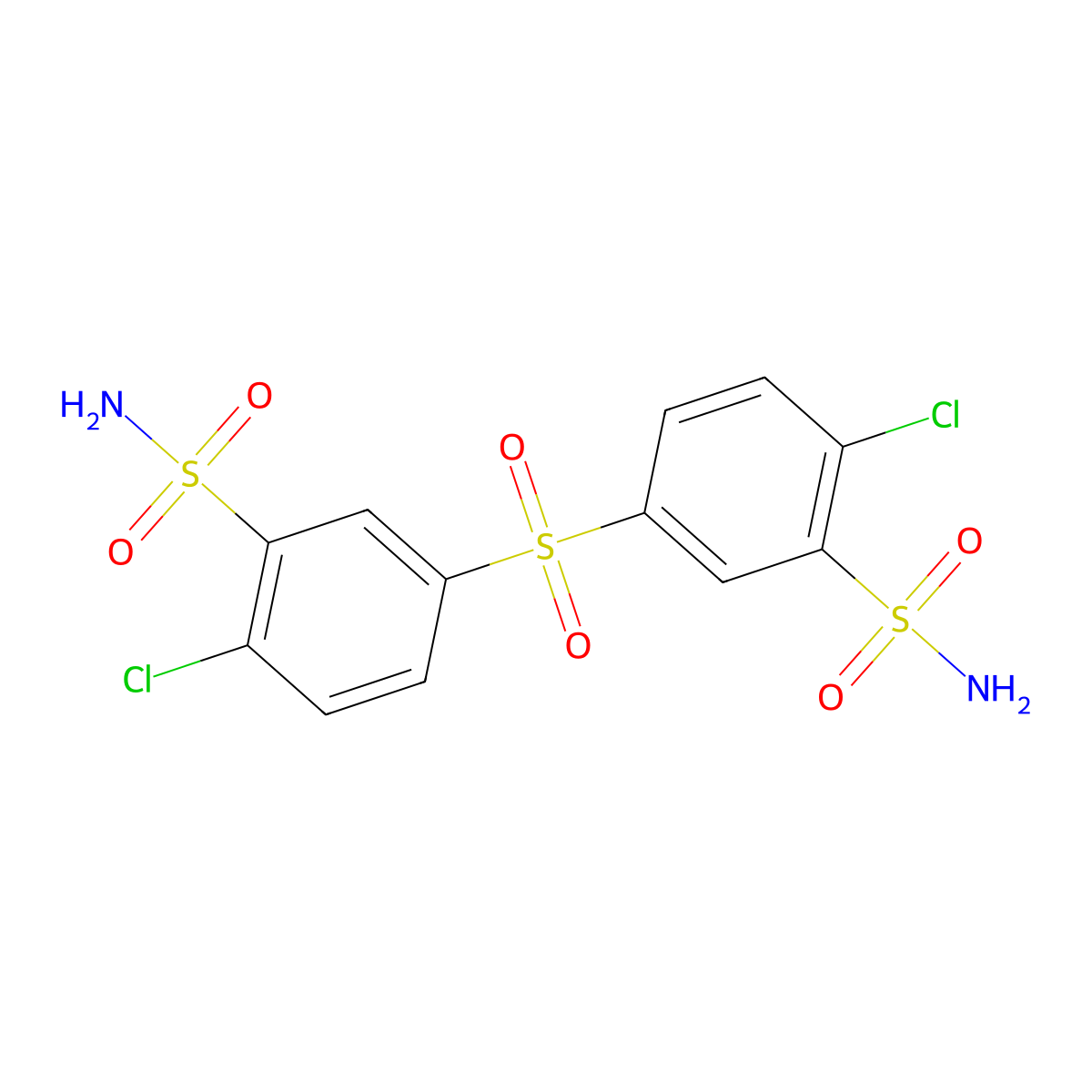3,3'-Sulfonylbis(6-chlorobenzenesulfonamide) molecular structure, CAS 1836-63-1