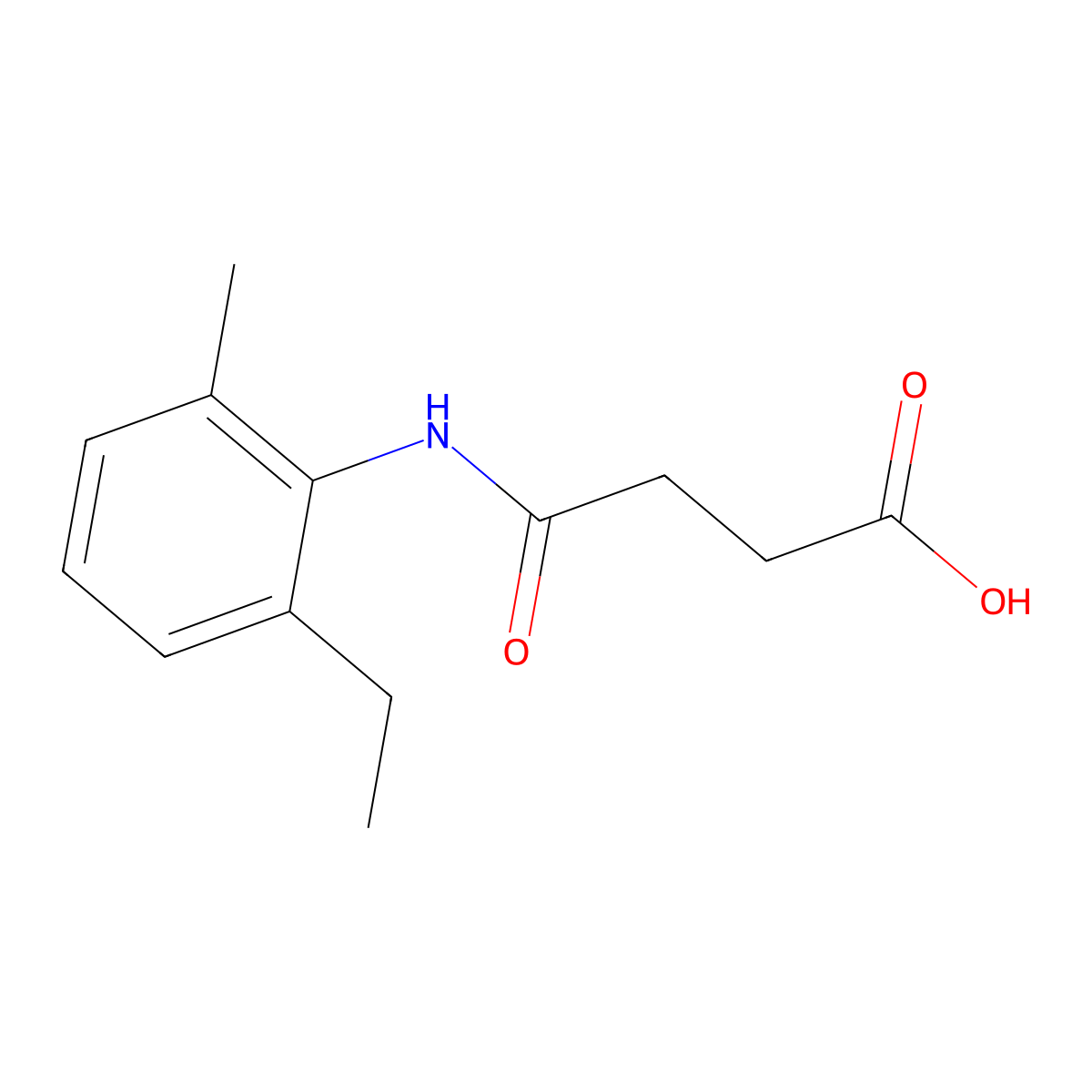 4-(2-Ethyl-6-methylanilino)-4-oxobutanoic acid molecular structure, CAS 183602-84-8