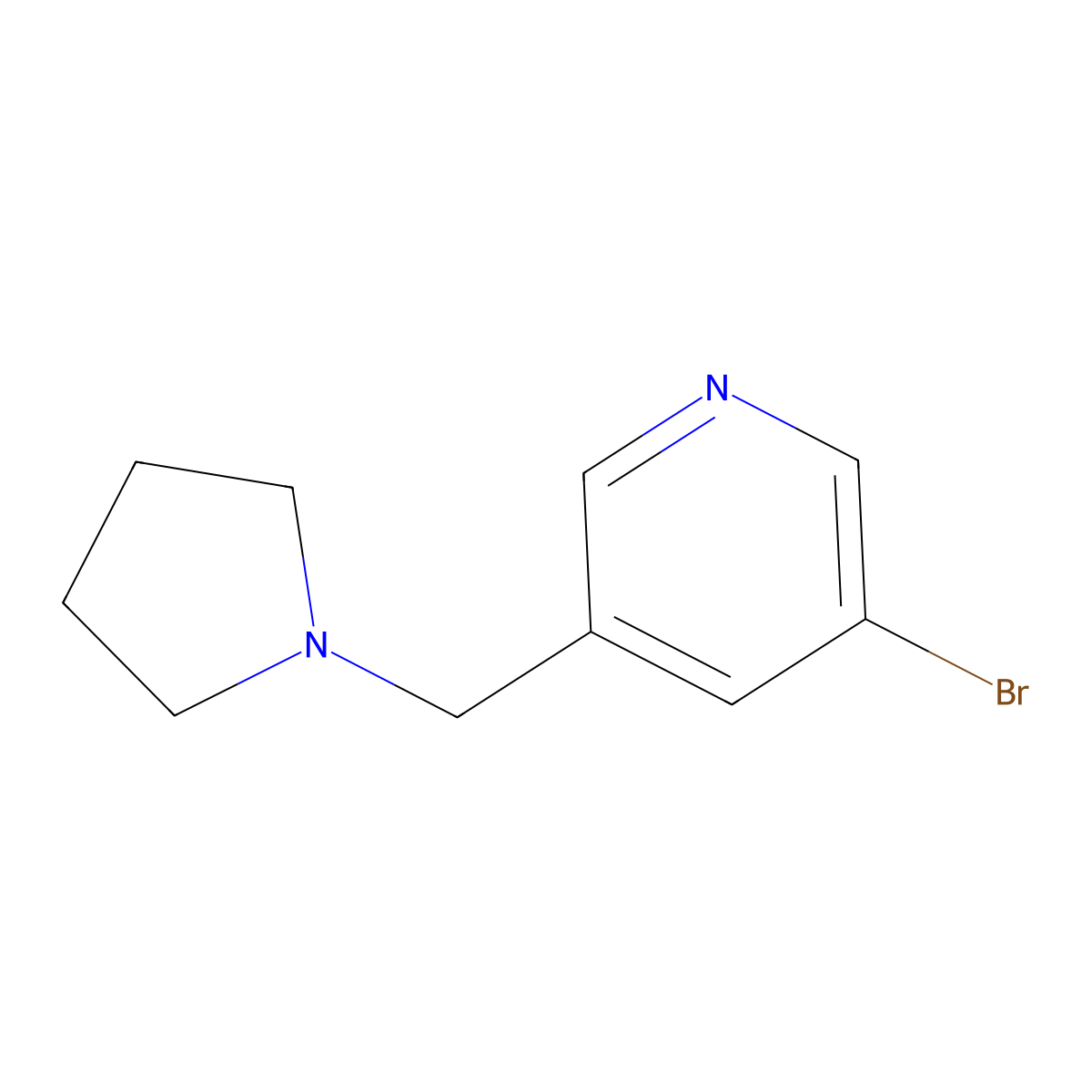 3-Bromo-5-(pyrrolidin-1-ylmethyl)pyridine molecular structure, CAS 183608-59-5