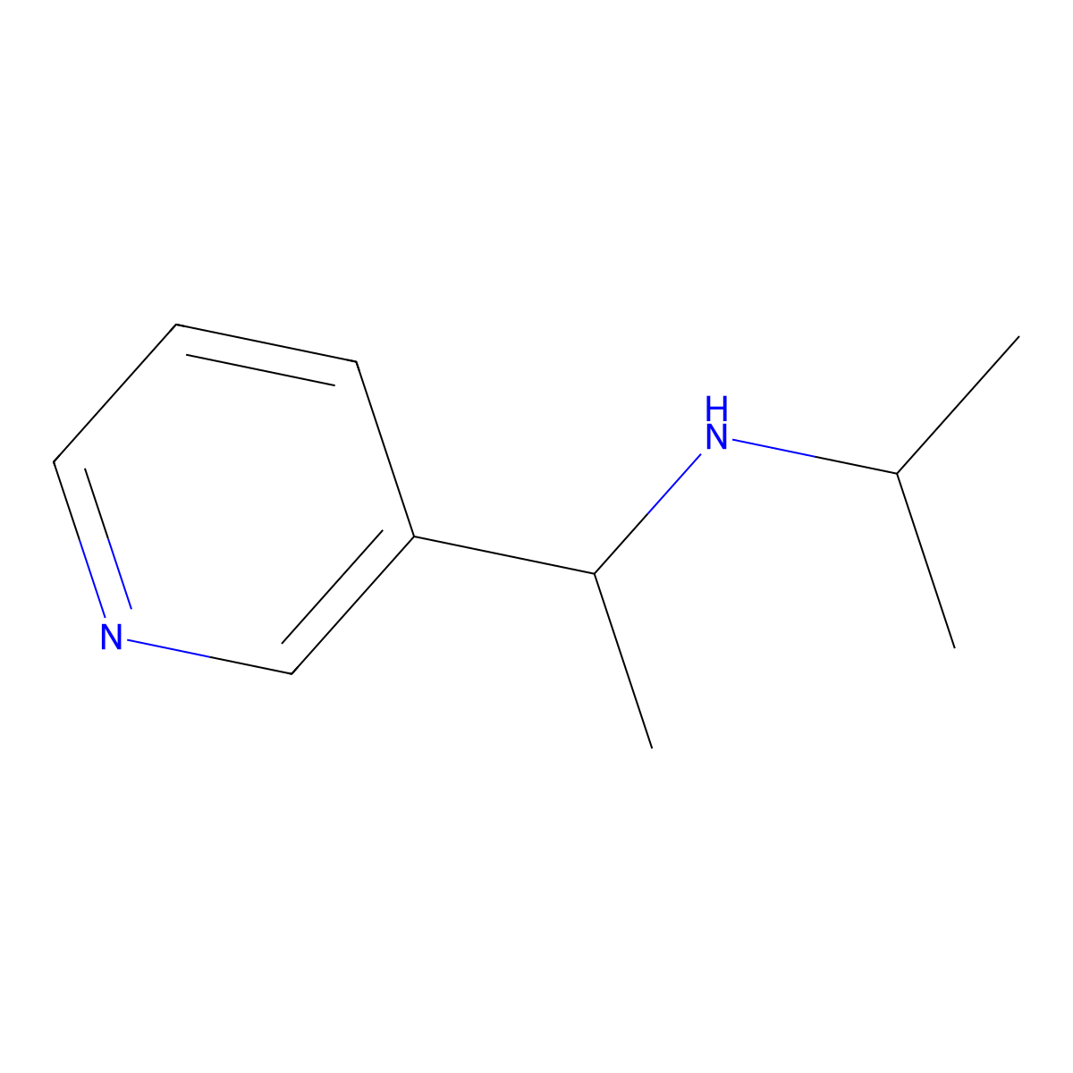 (Propan-2-yl)[1-(pyridin-3-yl)ethyl]amine molecular structure, CAS 183609-08-7