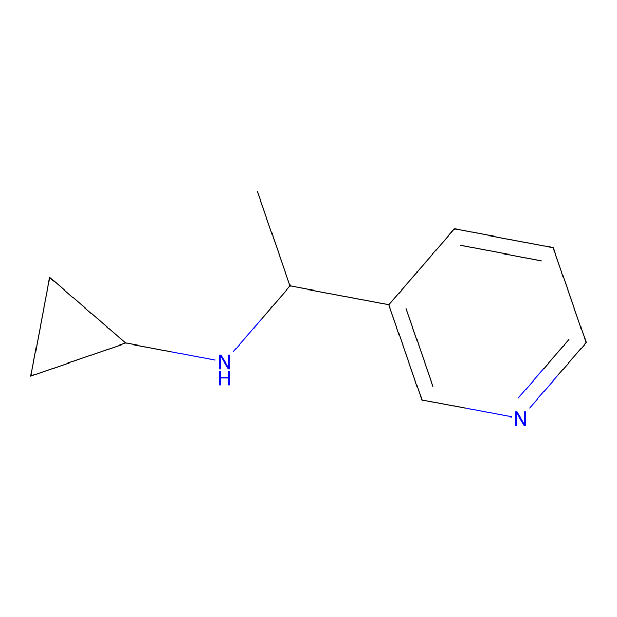 N-(1-(pyridin-3-yl)ethyl)cyclopropanamine molecular structure, CAS 183609-12-3
