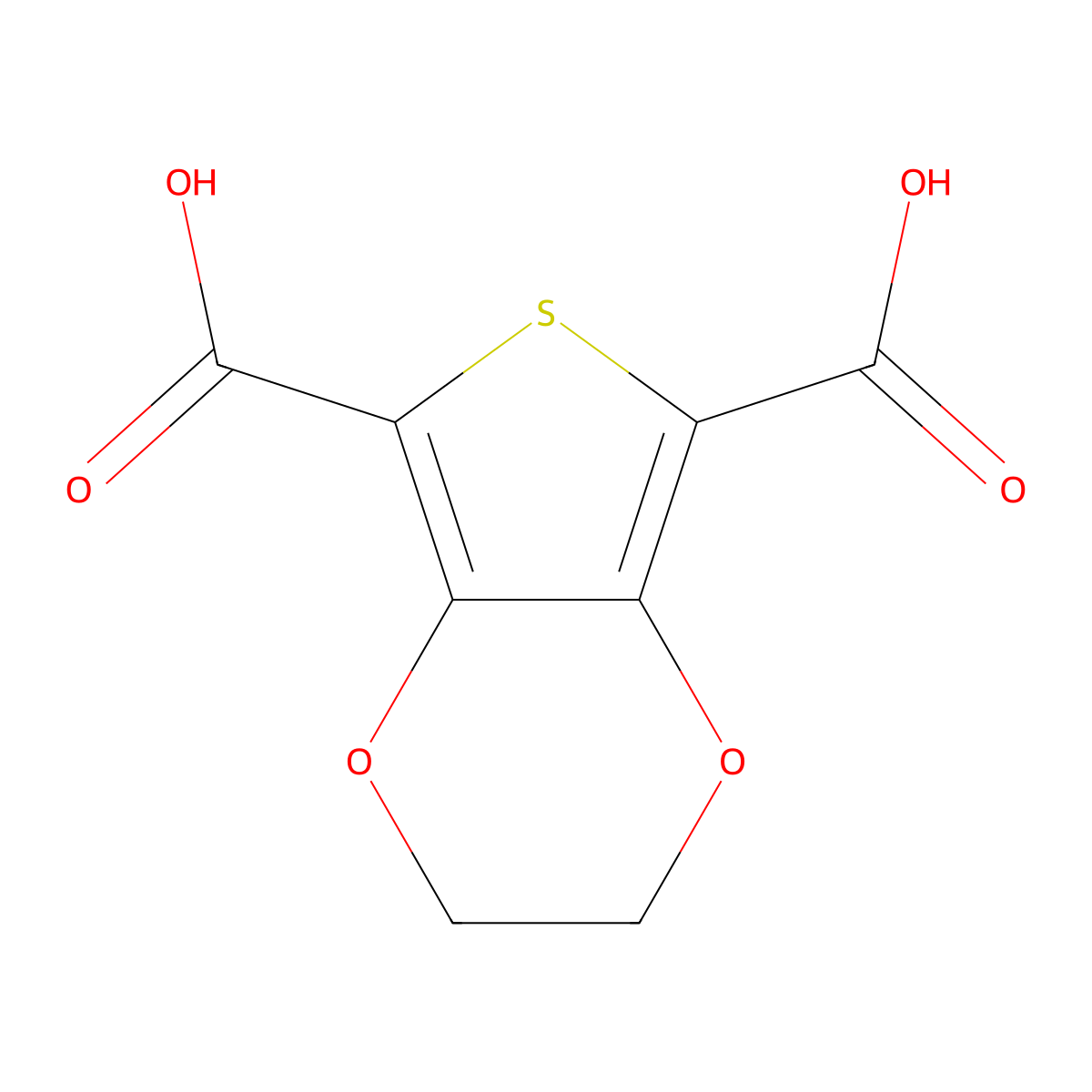 2,3-Dihydro-thieno(3,4-b)(1,4)dioxin-5,7-dicarboxylic acid molecular structure, CAS 18361-03-0