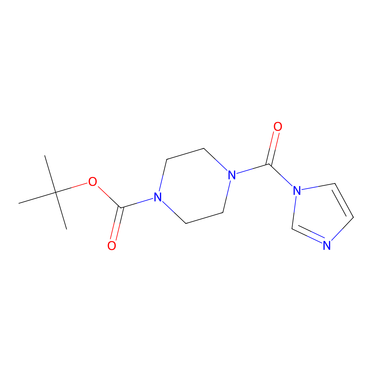 tert-butyl 4-(1H-imidazole-1-carbonyl)piperazine-1-carboxylate molecular structure, CAS 183611-01-0
