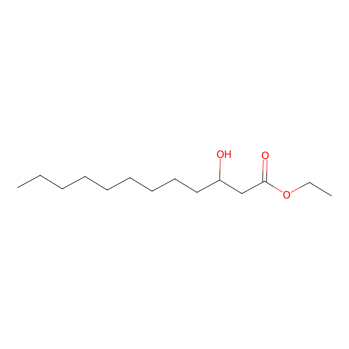 Ethyl 3-hydroxydodecanoate molecular structure, CAS 183613-15-2