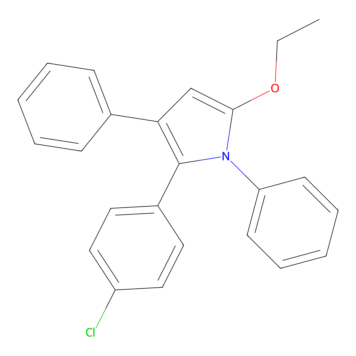 2-(4-Chlorophenyl)-5-ethoxy-1,3-diphenyl-1H-pyrrole molecular structure, CAS 183614-38-2