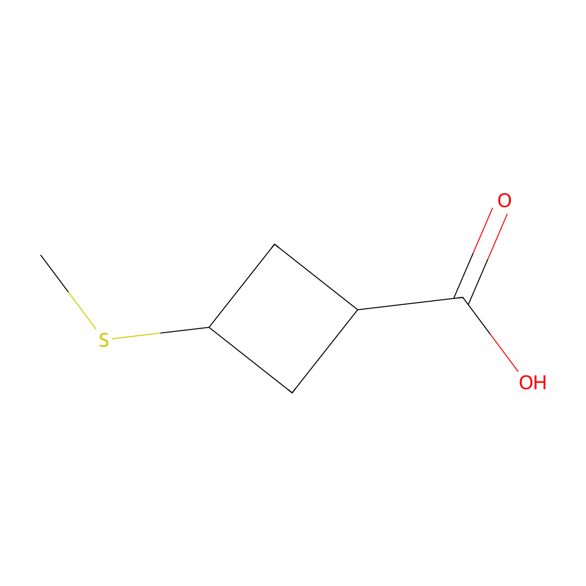 3-(Methylsulfanyl)cyclobutane-1-carboxylic acid molecular structure, CAS 1836140-35-2