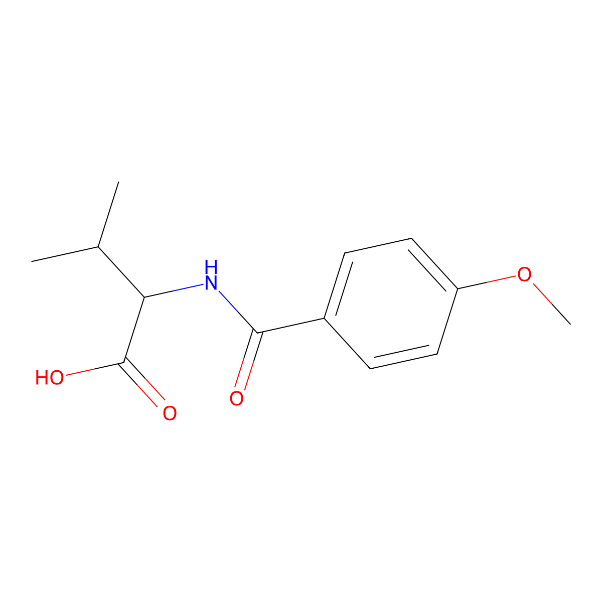 2-((4-Methoxyphenyl)formamido)-3-methylbutanoic acid molecular structure, CAS 1836145-20-0