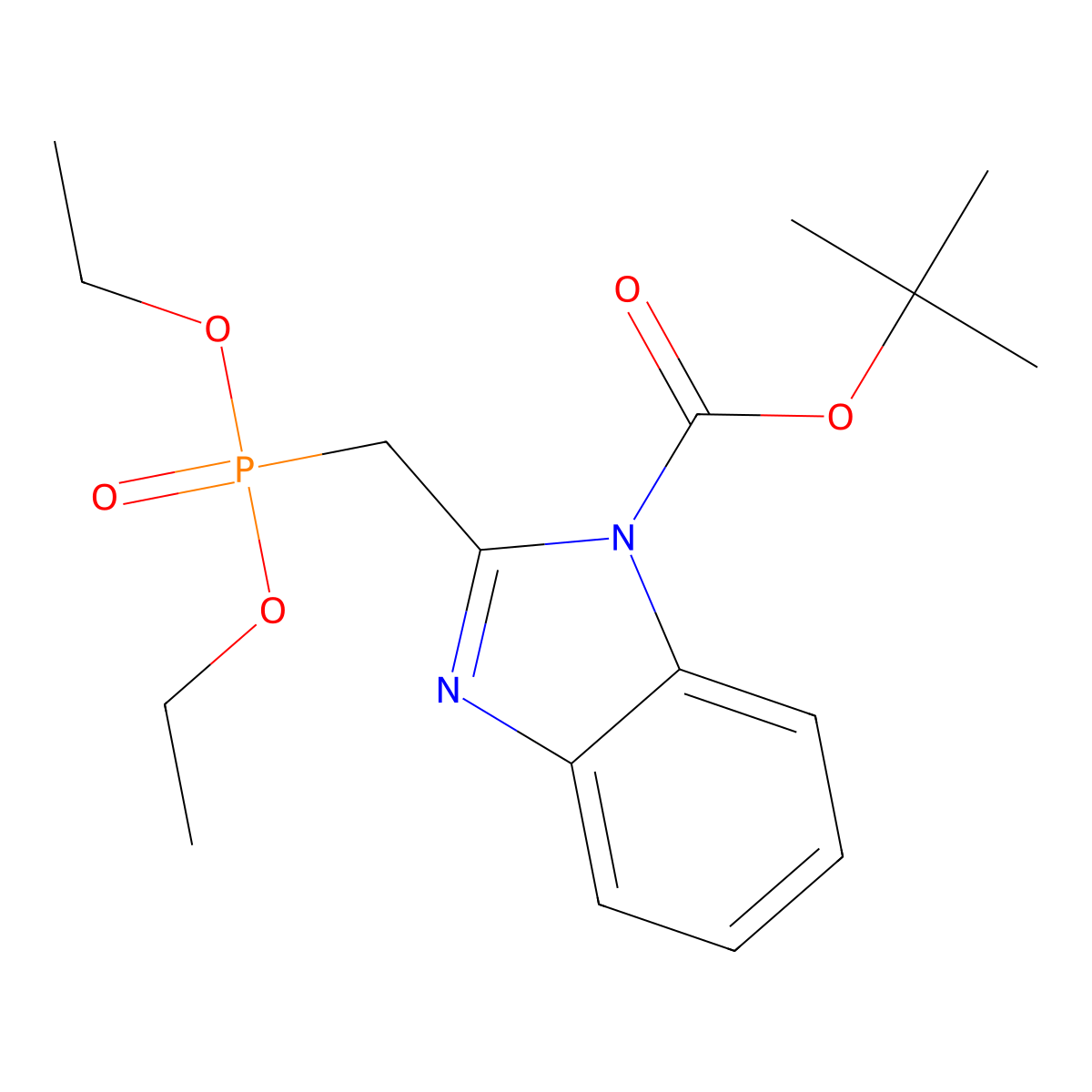 tert-butyl 2-[(diethoxyphosphoryl)methyl]-1H-1,3-benzodiazole-1-carboxylate molecular structure, CAS 1836157-07-3