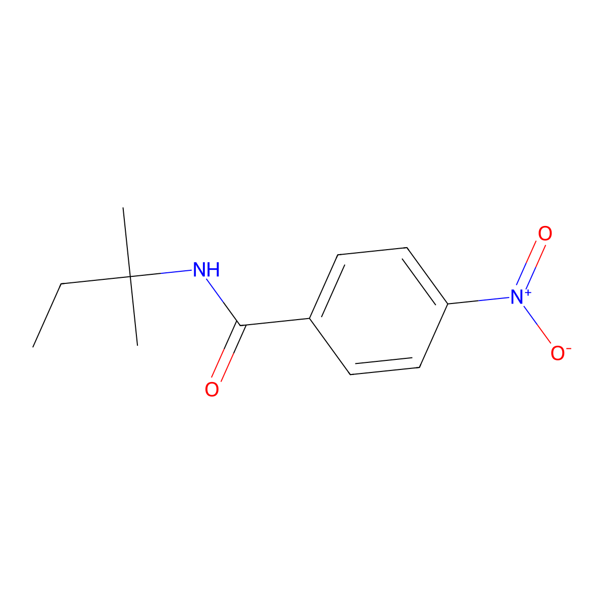 N-(2-methylbutan-2-yl)-4-nitrobenzamide molecular structure, CAS 183619-60-5