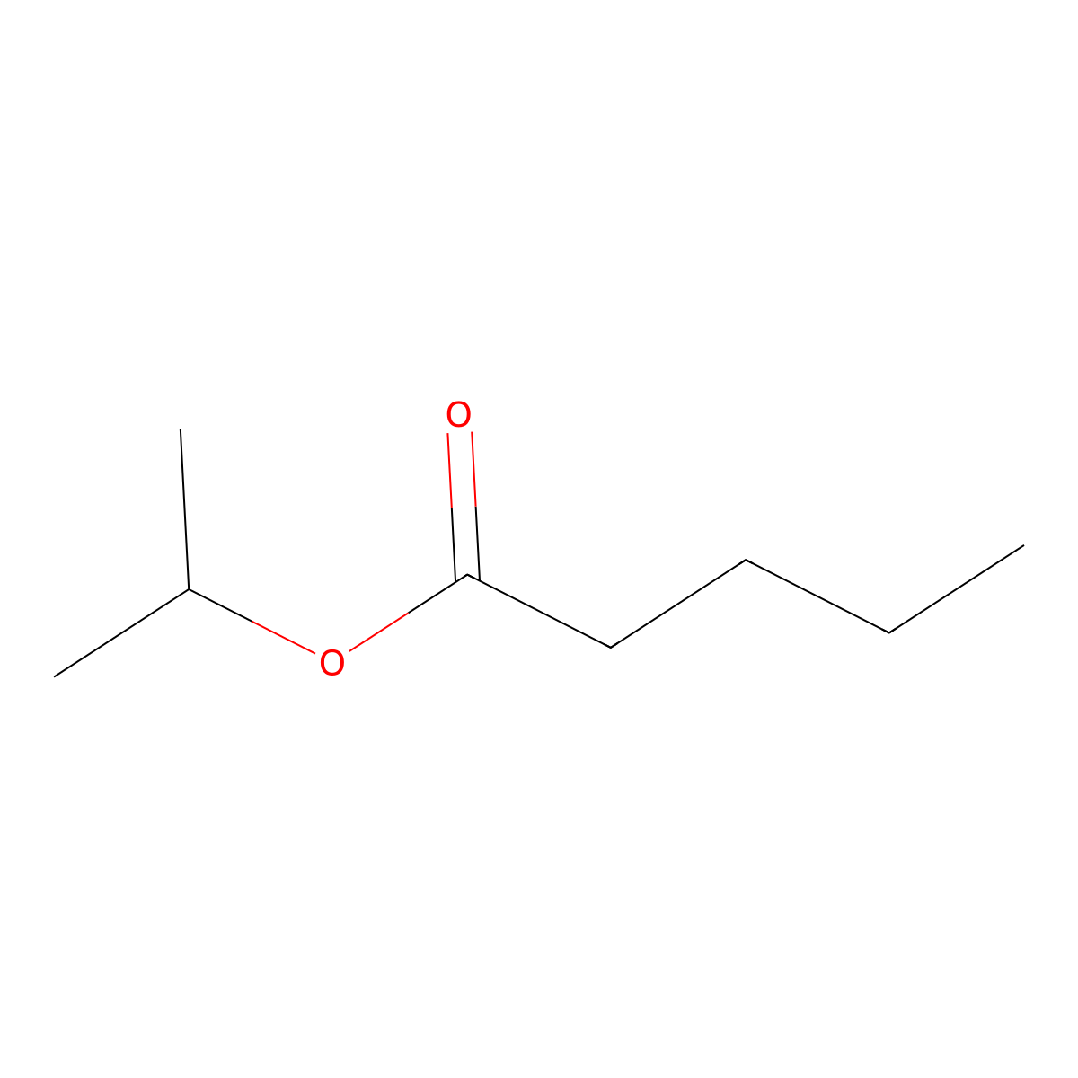Isopropyl valerate molecular structure, CAS 18362-97-5