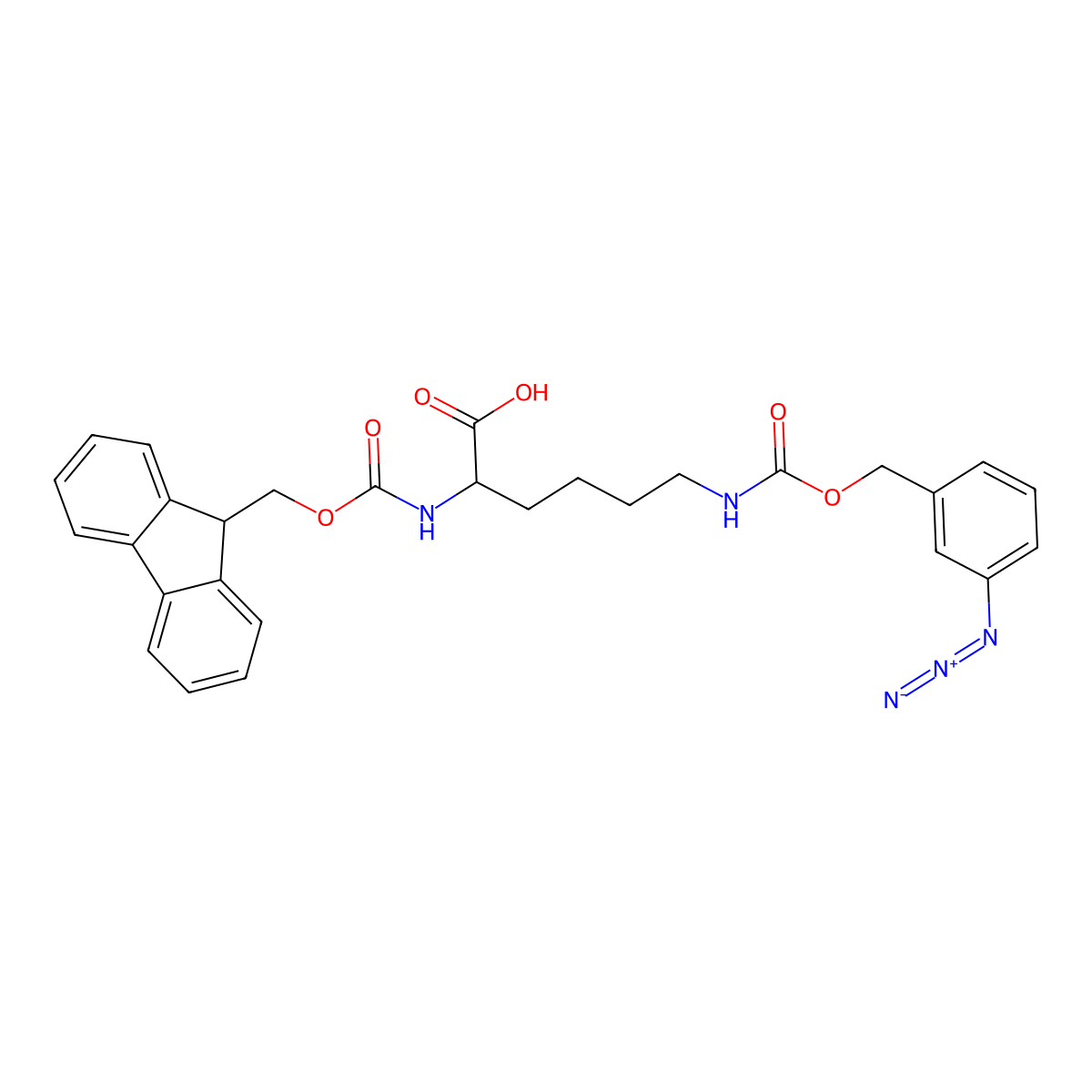Fmoc-L-Lys(3-N3-Z)-OH molecular structure, CAS 1836202-27-7