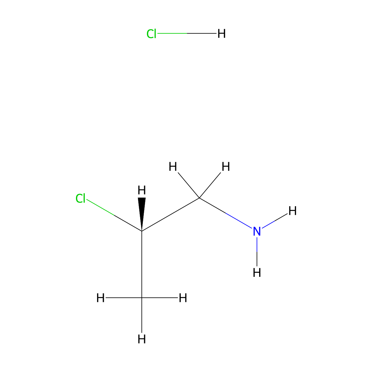 (2S)-2-chloropropan-1-amine;hydrochloride molecular structure, CAS 1836202-71-1