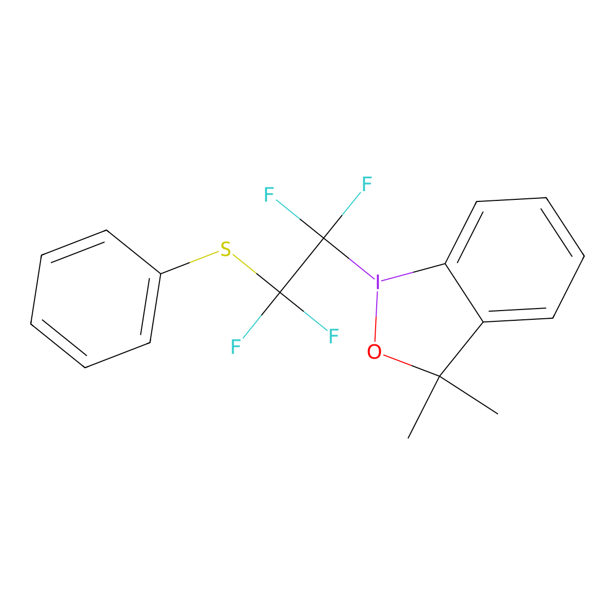 1-(Phenylsulfanyl tetrafluoroethyl)-3,3-dimethyl-1,2-benziodoxole molecular structure, CAS 1836233-11-4