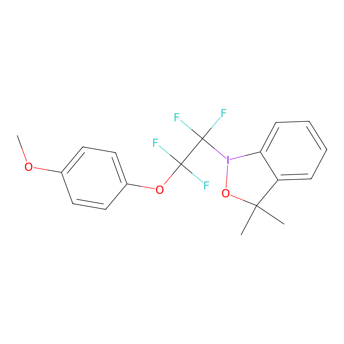 3,3-Dimethyl-1-[1,1,2,2-tetrafluoro-2-(4-methoxyphenoxy)ethyl]-1lambda3,2-benziodoxole molecular structure, CAS 1836233-13-6