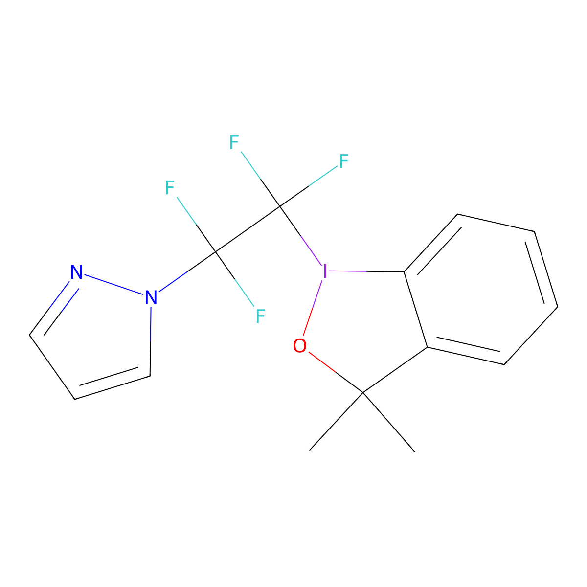 1-(Pyrazole tetrafluoroethyl)-3,3-dimethyl-1,2-benziodoxole molecular structure, CAS 1836233-17-0