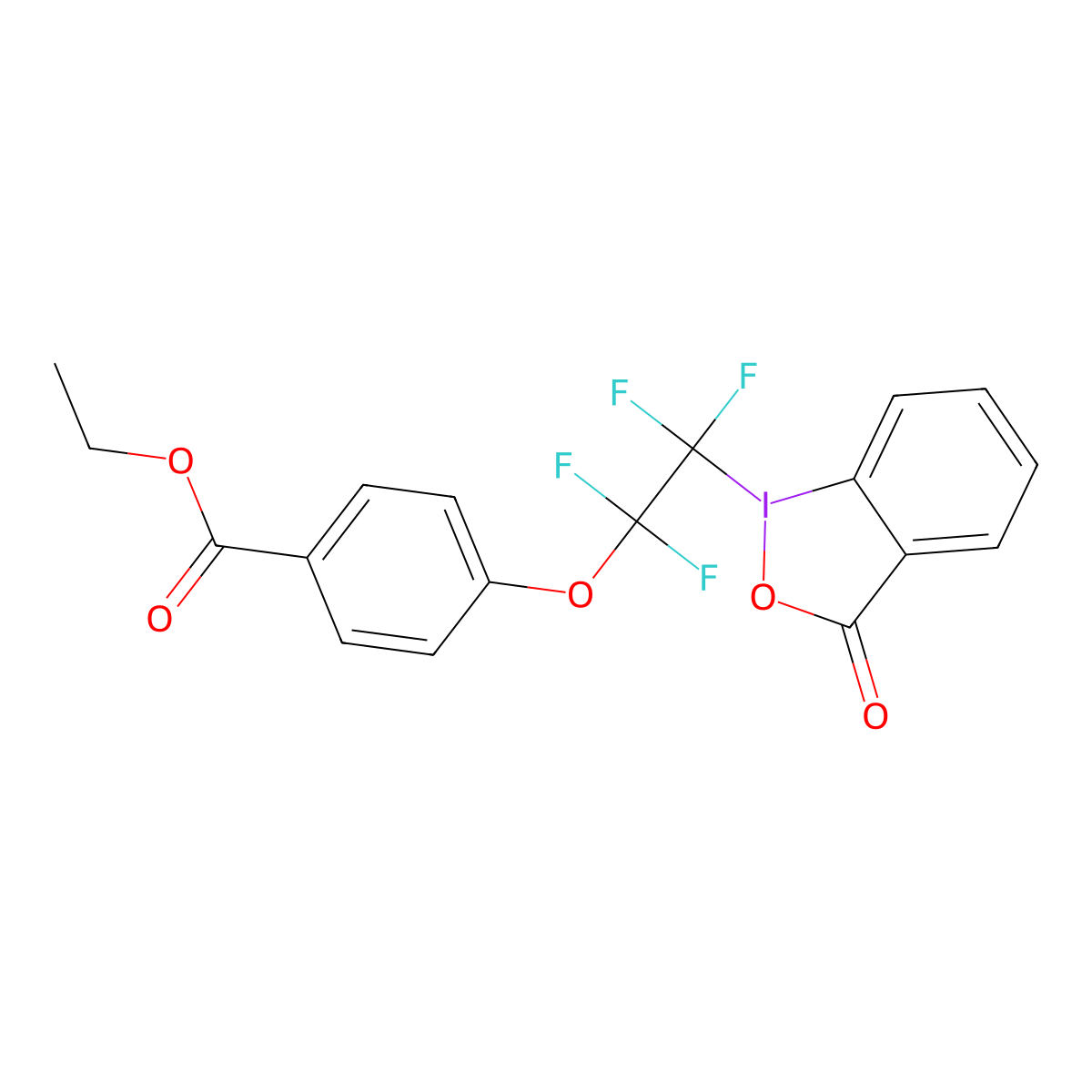 1-(ethoxycarbonylphenoxy tetrafluoroethy)-1,2-benzidoxodol-3(1H)-one molecular structure, CAS 1836233-21-6