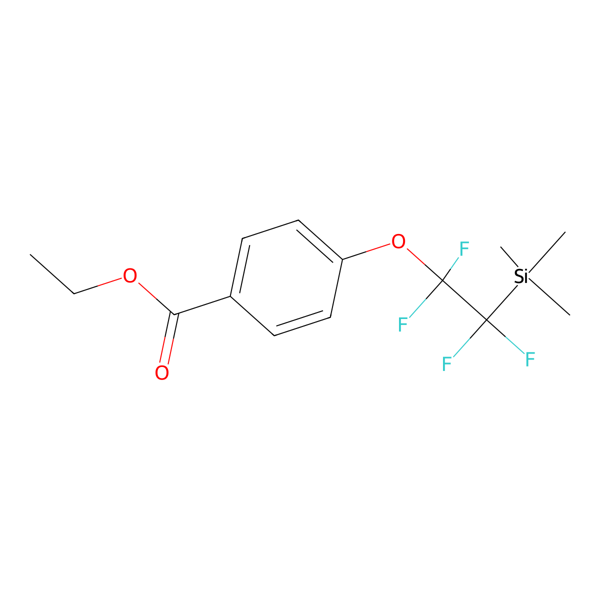 Ethyl 4-(1,1,2,2-tetrafluoro-2-trimethylsilyl)ethoxy)benzoate molecular structure, CAS 1836233-51-2