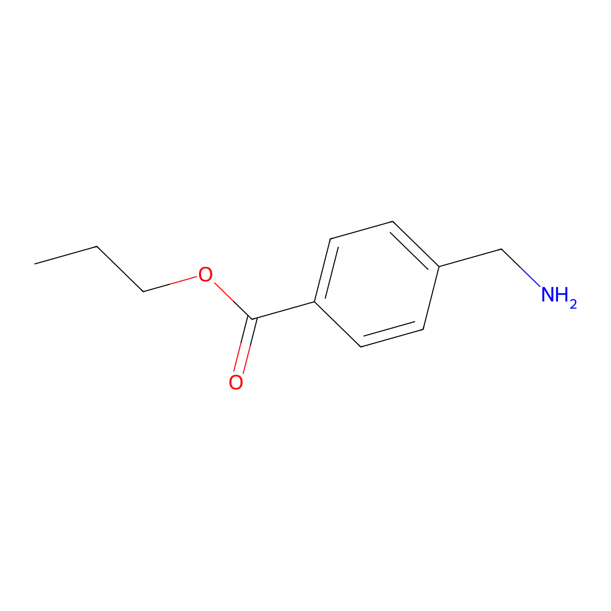 Benzoic acid, 4-(aminomethyl)-, propyl ester molecular structure, CAS 18364-75-5