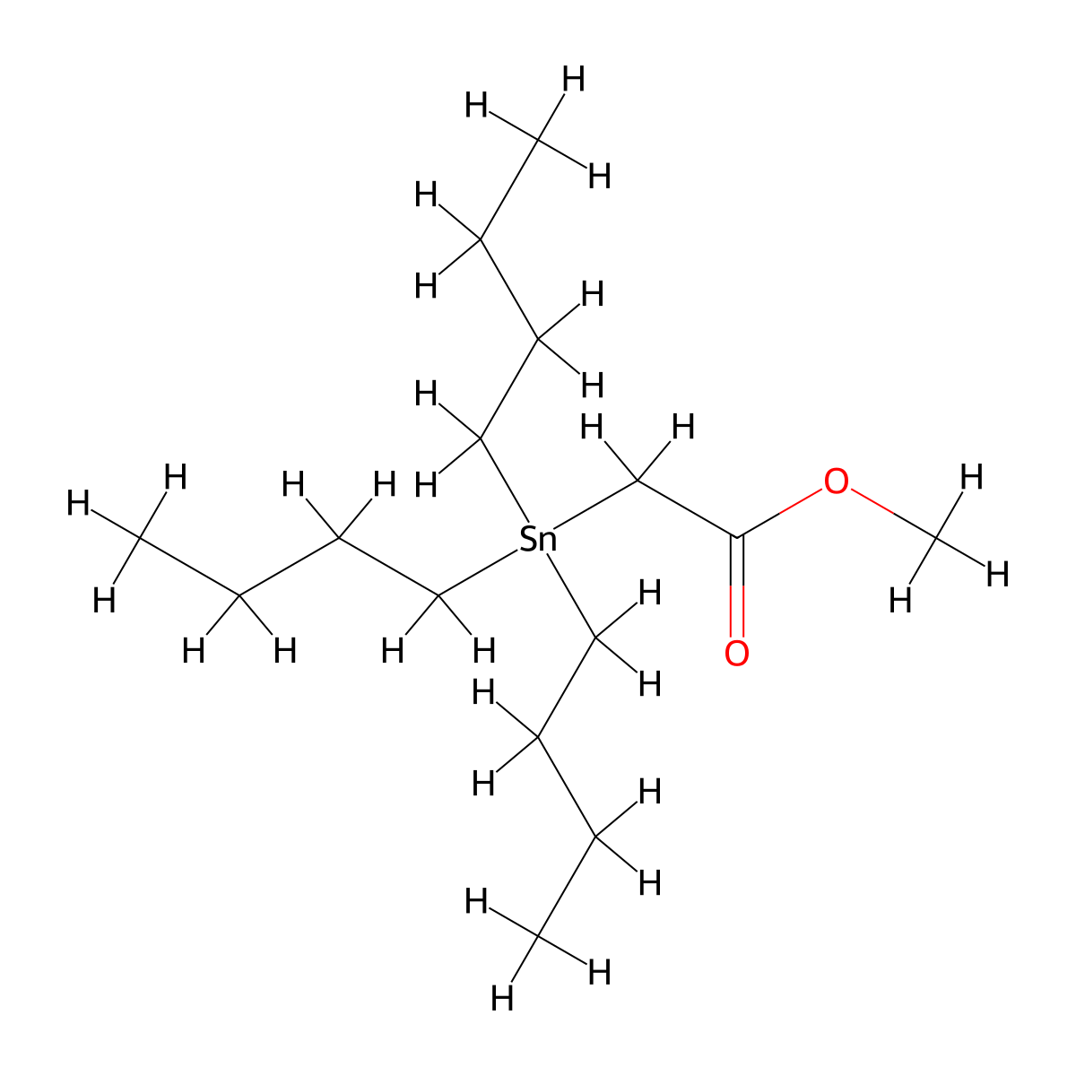 Acetic acid, (tributylstannyl)-, methyl ester molecular structure, CAS 18365-23-6