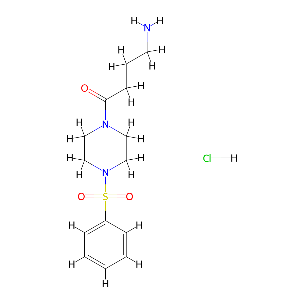 4-Amino-1-[4-(benzenesulfonyl)piperazin-1-yl]butan-1-onehydrochloride molecular structure, CAS 1836529-31-7