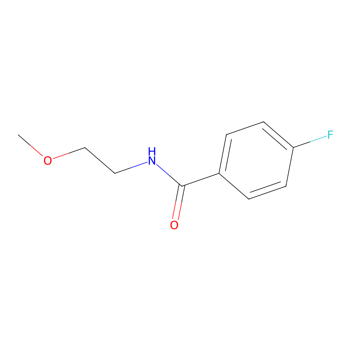 4-fluoro-N-(2-methoxyethyl)benzamide molecular structure, CAS 183664-29-1