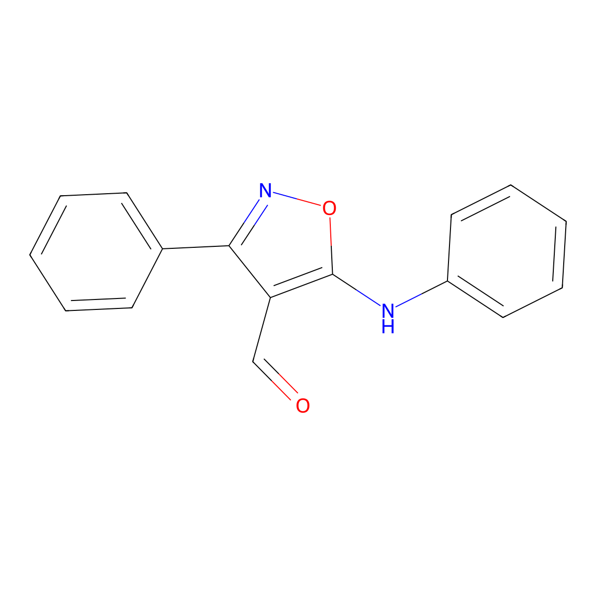 5-Anilino-3-phenyl-4-isoxazolecarbaldehyde molecular structure, CAS 183666-46-8
