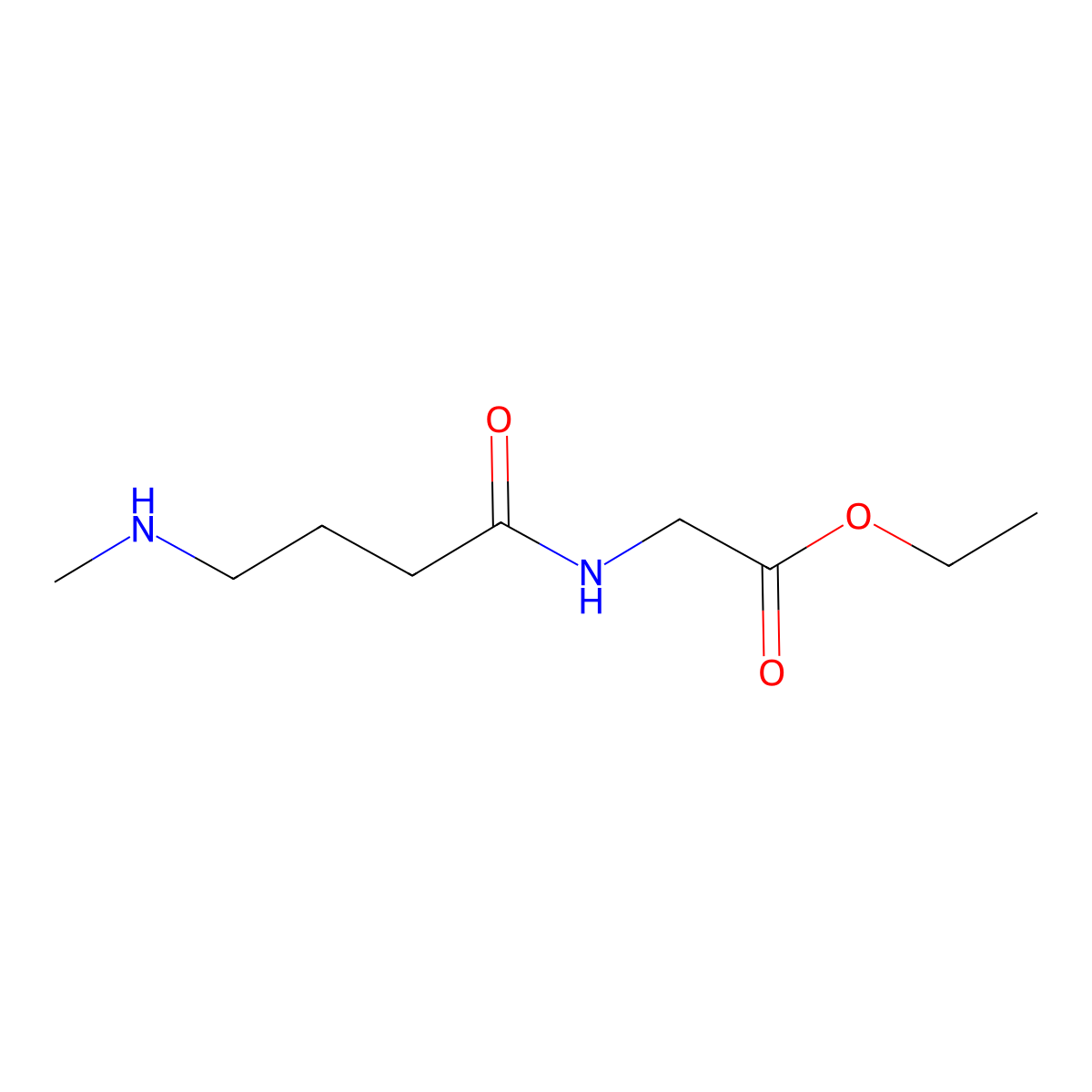 Ethyl 2-[4-(methylamino)butanamido]acetate molecular structure, CAS 1836665-44-1