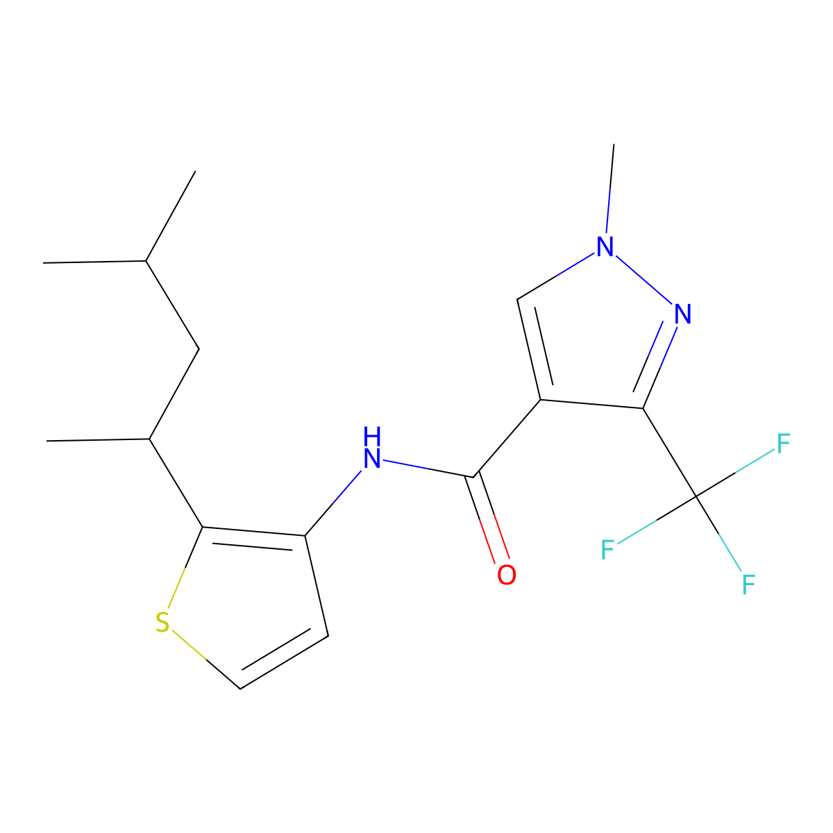 Penthiopyrad molecular structure, CAS 183675-82-3