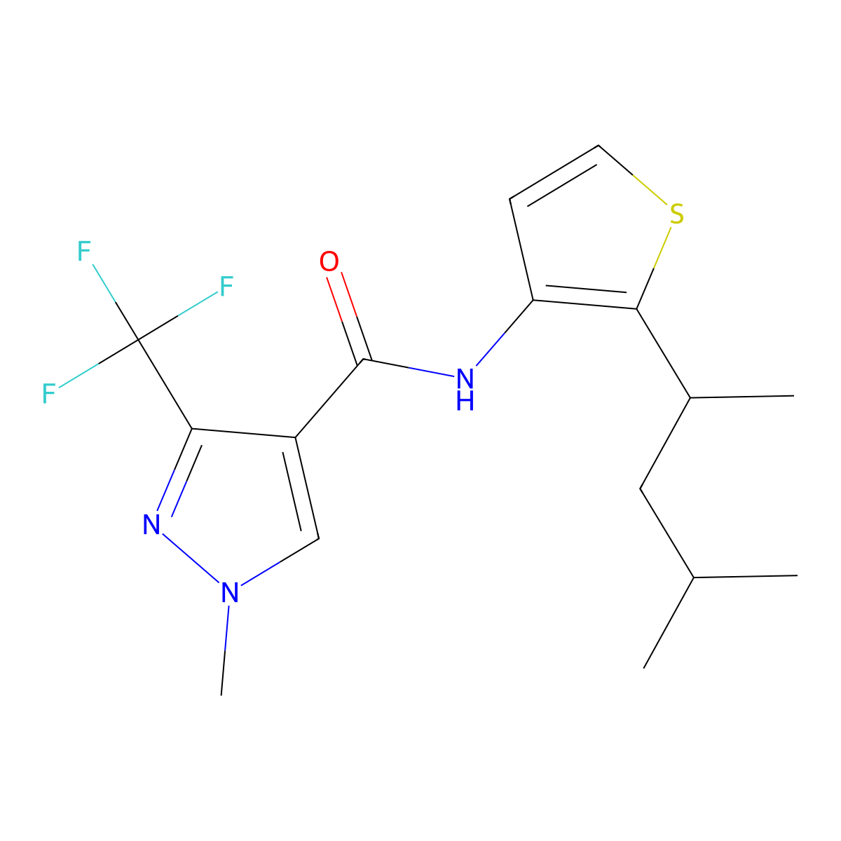 Penthiopyrad molecular structure, CAS 183675-82-3