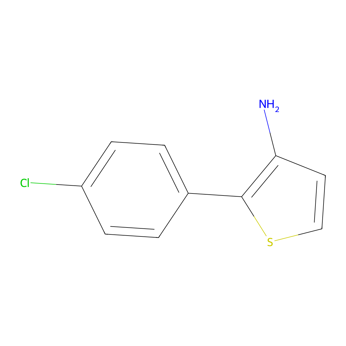 2-(4-Chlorophenyl)thiophen-3-amine molecular structure, CAS 183676-87-1
