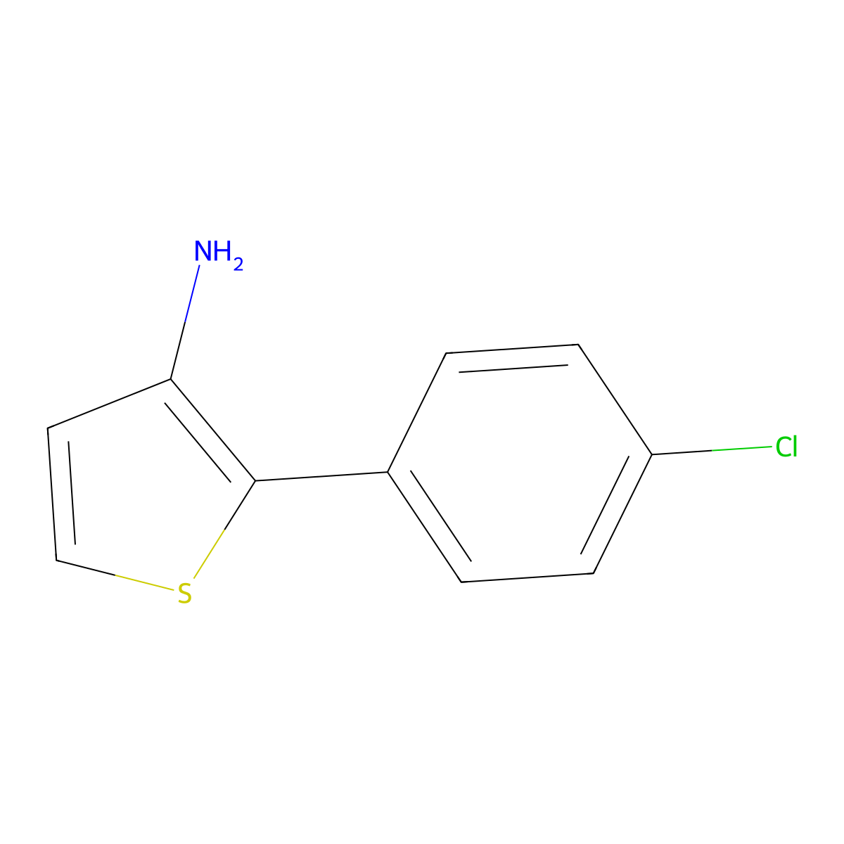 2-(4-Chlorophenyl)thiophen-3-amine molecular structure, CAS 183676-87-1