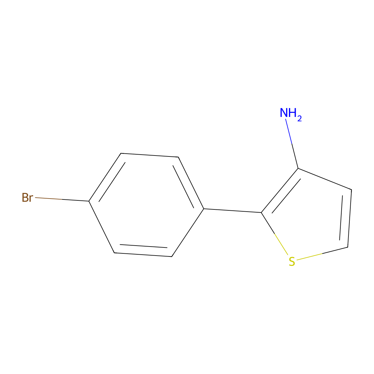 2-(4-Bromophenyl)thiophen-3-amine molecular structure, CAS 183677-02-3