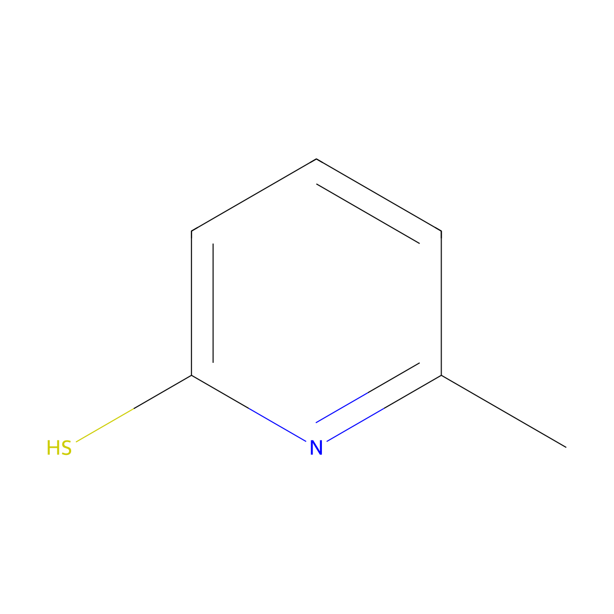 6-methylpyridine-2-thiol molecular structure, CAS 18368-57-5